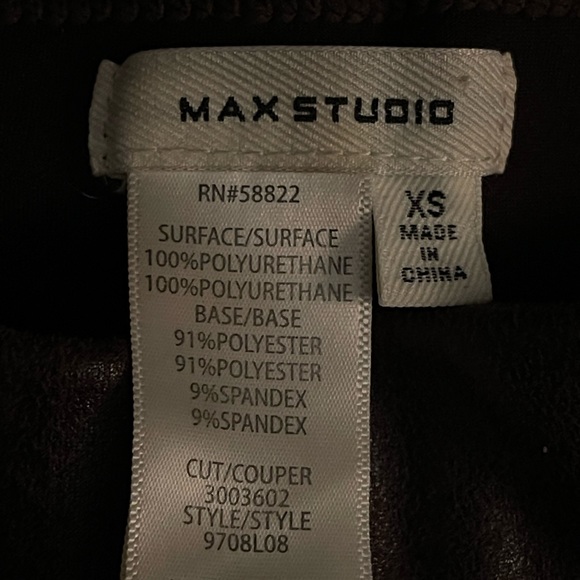 Max Studio Faux Suede/Leather Leggings - Picture 3 of 4